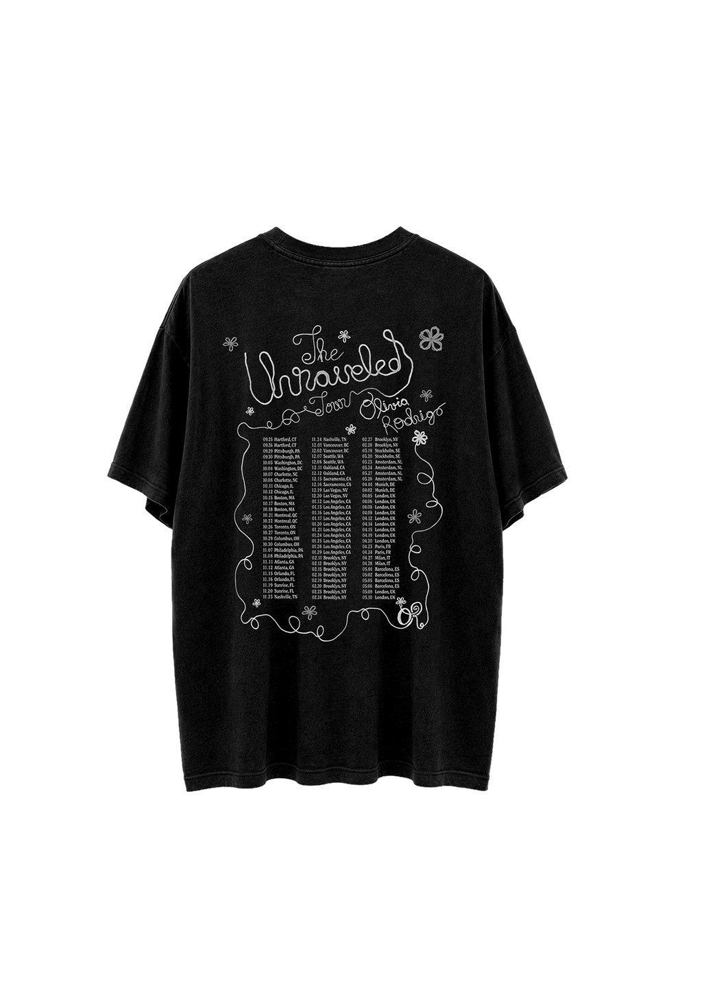 unraveled dandelion tour t-shirt
