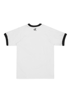 the colors are all flat ringer t-shirt