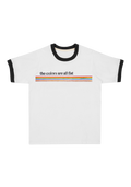 the colors are all flat ringer t-shirt