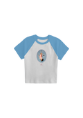album cover stitched women's baby cropped raglan
