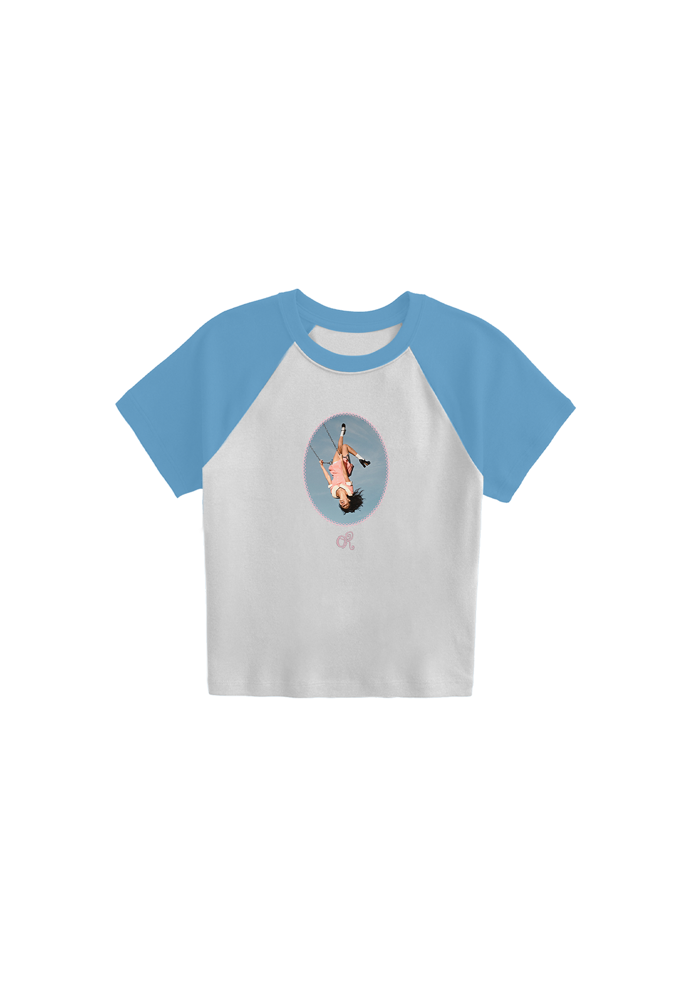 album cover stitched women's baby cropped raglan