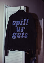 spill ur GUTS black denim jacket