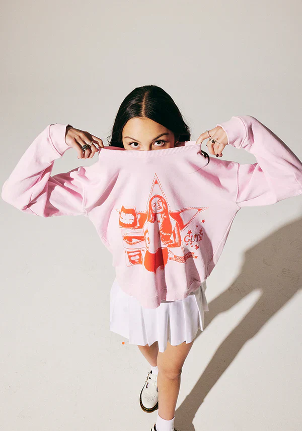 GUTS world tour crewneck pullover in pink
