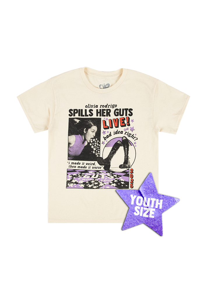 youth GUTS live t-shirt in ivory
