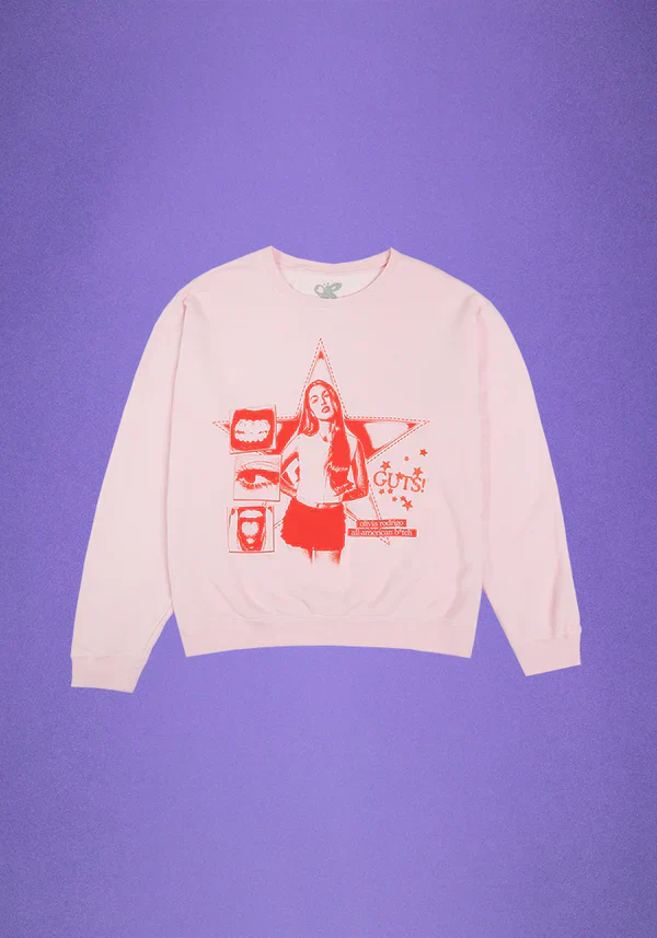 GUTS world tour crewneck pullover in pink